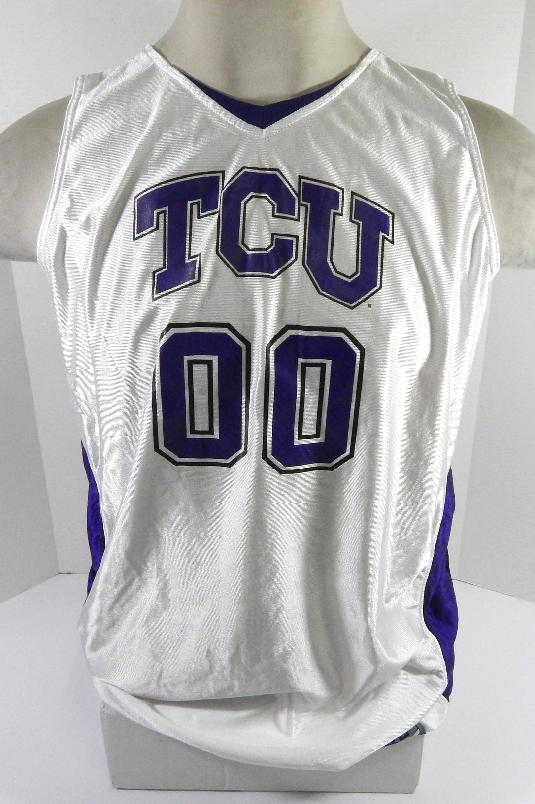 Texas Christian TCU Horned Frogs Purdom #0 Game Used White Jersey XL 76 - DP57876