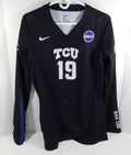 Texas Christian Uni TCU Horn Frogs #19 Black Nike Volleyball Game Used Jersey 9 - DP10679