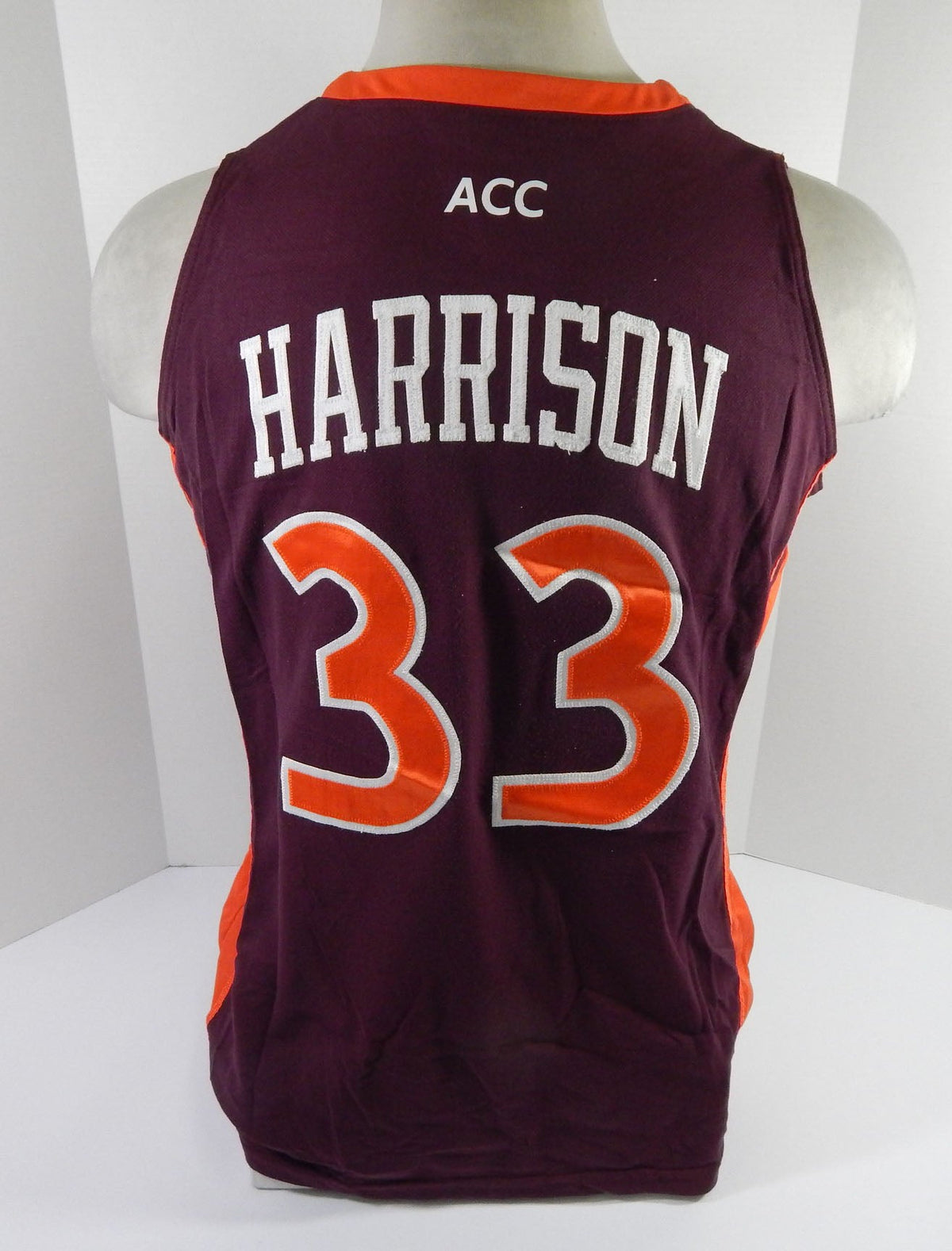 Virginia Tech Hokies Shanel Harrison #33 Game Used Maroon Jersey XL DP58962 - DP58962