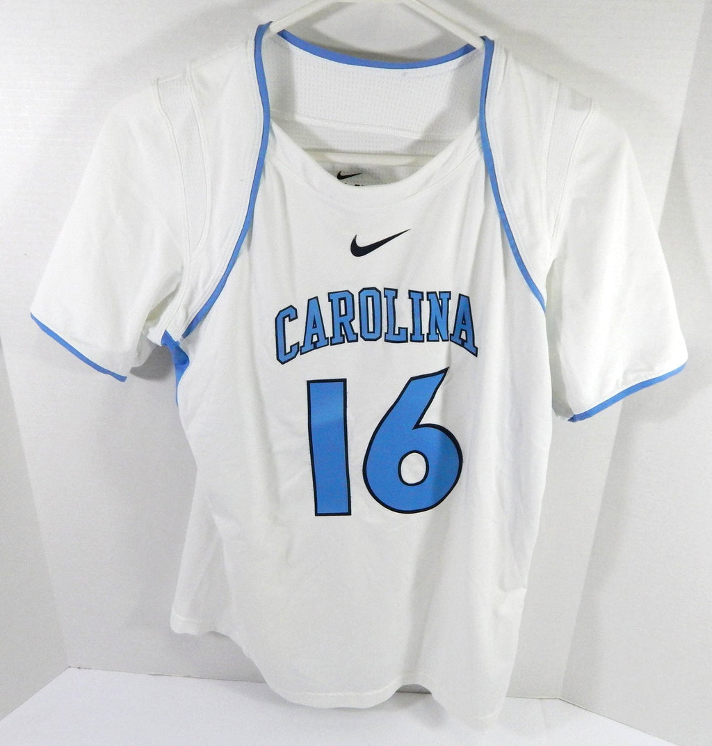 Womens Soccer North Carolina Tar Heels UNC #16 Game Used White Jersey L DP54610 - DP54610